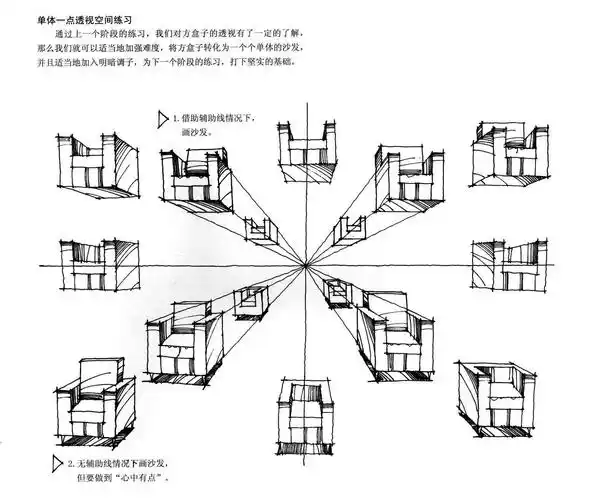 手绘基础(透视的原理)每天发出一份练习,找到方向.