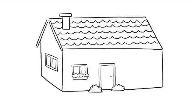 漂亮的瓦房儿童亲子简笔画