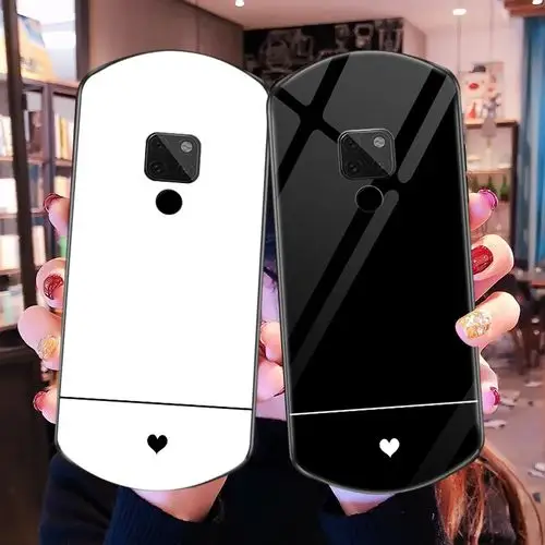 华为mate20手机壳hma-al00椭圆爱心玻璃保护套huawei全包防摔hw