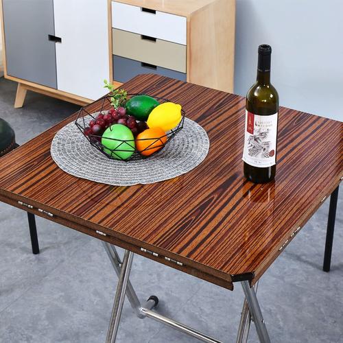 家用折叠式大圆餐桌小户型租房10人正方形吃饭桌子餐厅折叠圆桌