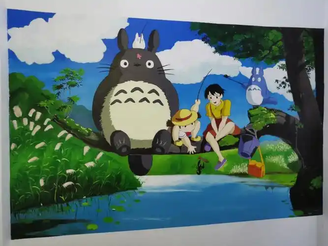 龙猫墙绘宫崎骏教育机构墙绘