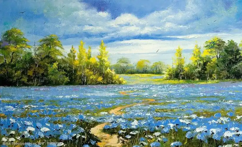 花海油画图片