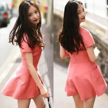 2017秋季新款倪妮明星同款女装a字短裙收腰显瘦小香风打底连衣裙