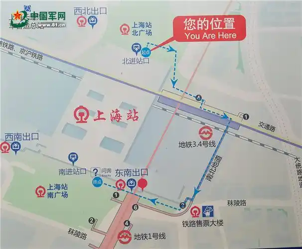 上海火车站 南北通道示意图