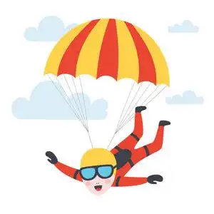 降落伞在天空中图片