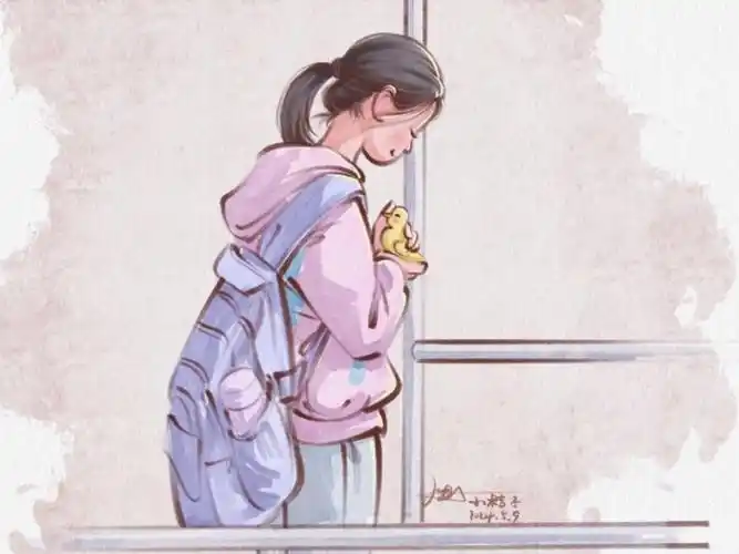 小姑娘抚摸小黄鸭很轻柔很友爱耶~又被治愈了