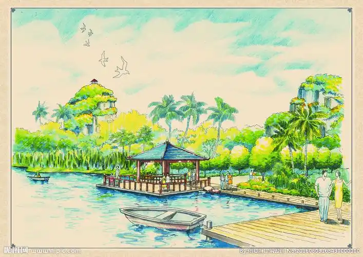 公园手绘效果图片