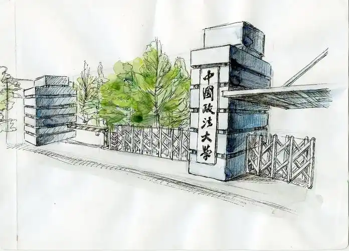 手绘法大:昌平校区校门(崔诗婉)手绘法大:拓荒牛(崔诗婉)手绘法大