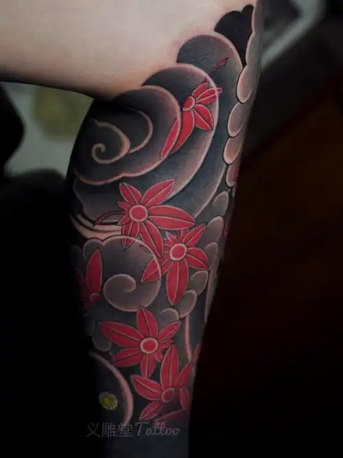 枫叶纹身_纹身图案手稿图片_义老师的纹身作品集