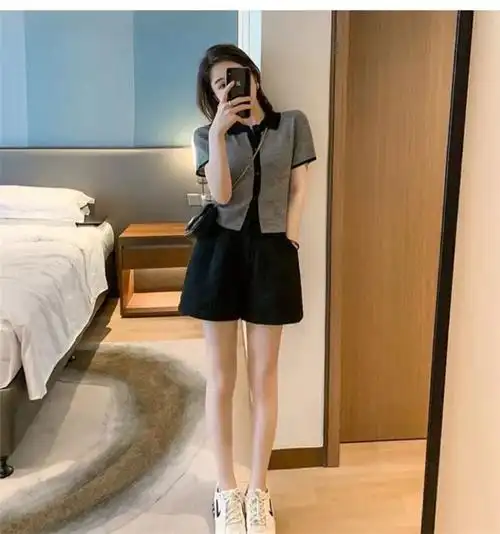 女装早秋2021年新款潮 针织上衣 裤子【御姐风夏装/夏季套装女夏时尚