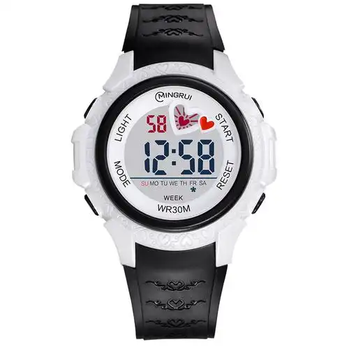 名瑞新款儿童手表男孩女孩电子表中小学生防水夜光电子手表8576视频