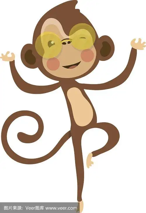 卡通可爱的猴子.