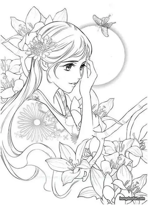 花朵简笔画公主