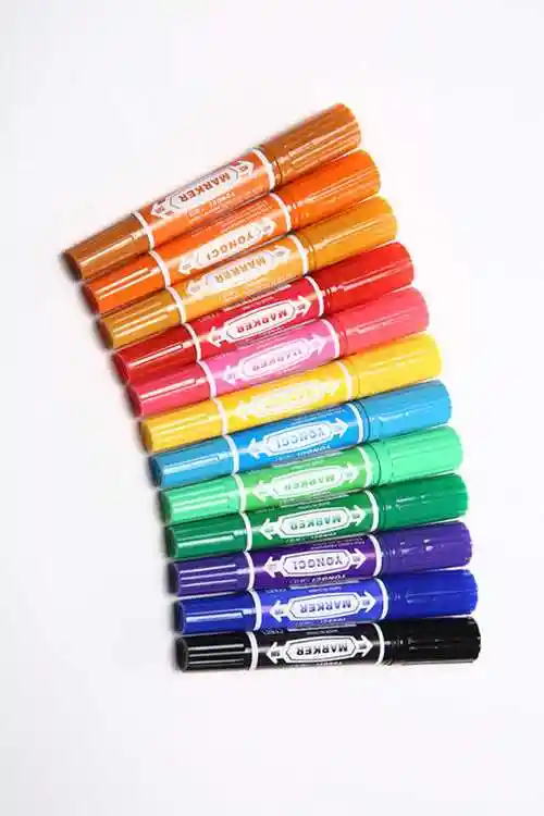 油性彩色大双头12色记号笔大头笔彩色记号笔广告笔马克笔大红色10支2