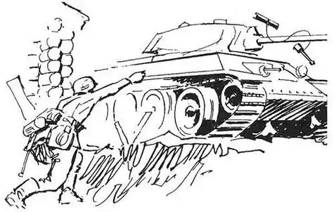 二战士兵开炮简笔画