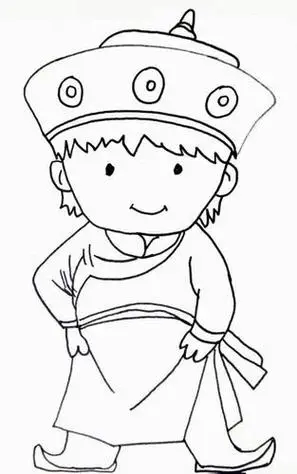 蒙古族名族节日简笔画