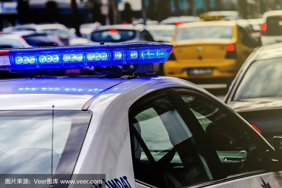 伊兹密尔(土耳其)交通中的警车