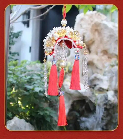 汽车挂件凤冠diy材料车载内挂饰手工制作平安符成品2021新款高档凤冠