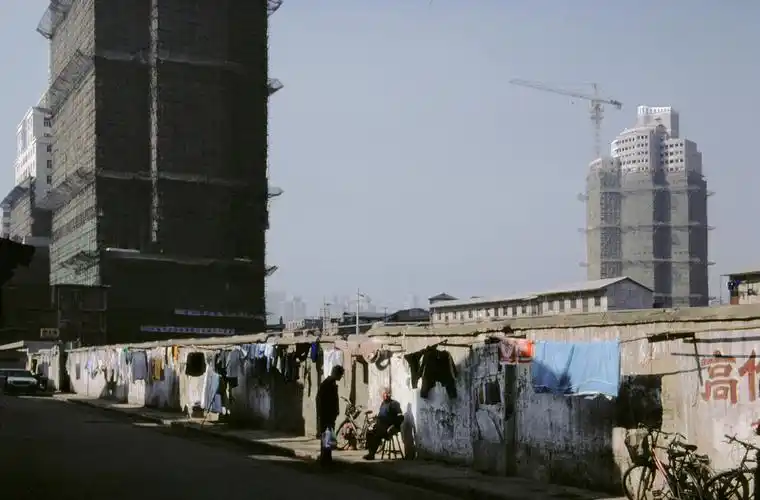 老照片 1999年的上海 到处都在搞拆迁 到处都在搞建设