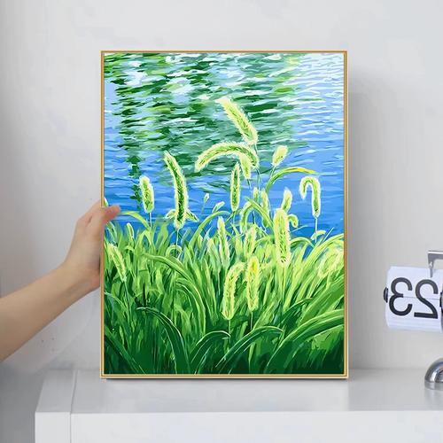 十字绣2023新款小草客厅手工diy自己绣线绣简单小幅手工刺绣2024