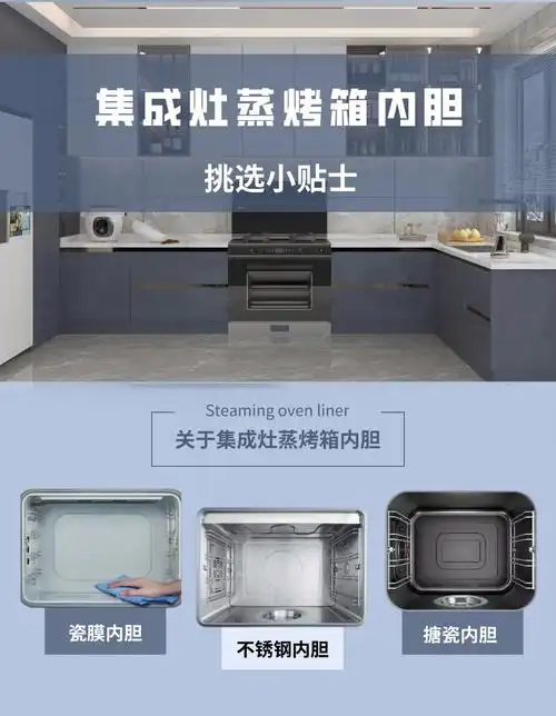 市面上蒸烤箱内胆分为三种:不锈钢内胆,搪瓷内胆,瓷膜内胆.