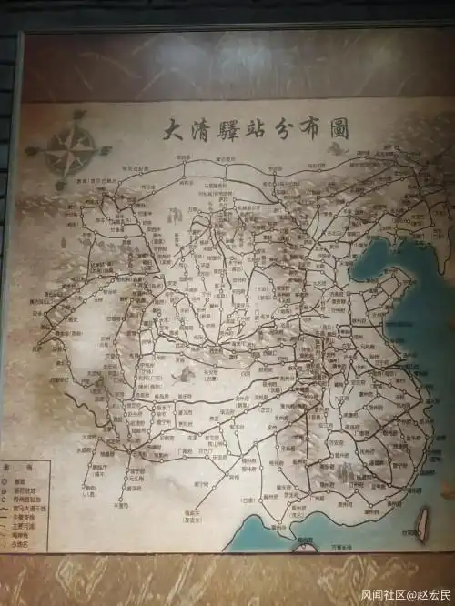 清朝驿站分布图,这大概也就是当年的快递业务.