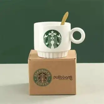 星巴克starbucks简约ins风水杯马克杯家用陶瓷杯礼品巴风格咖啡杯牛奶