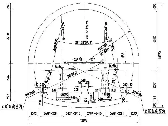 隧道展开图资料下载-轻轨大坪进口区间隧道设计图纸(25张)