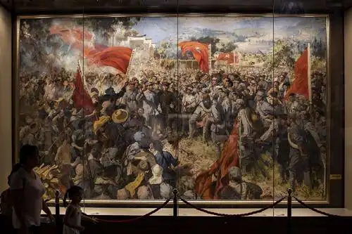 油画:井冈山会师.