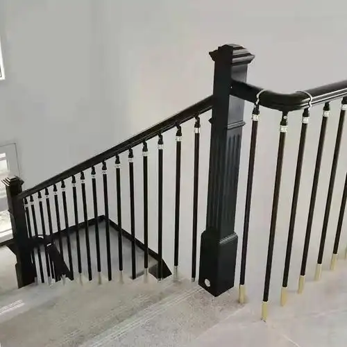 复式楼梯扶手铁艺铝合金高档扶梯护栏简约现代楼梯扶手