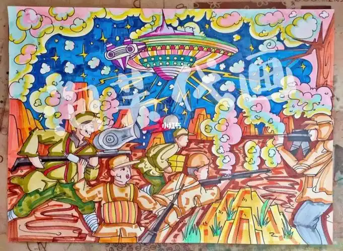 儿童画  #创意儿童画  #代画手绘  #代画  #科幻画  #儿童科幻画