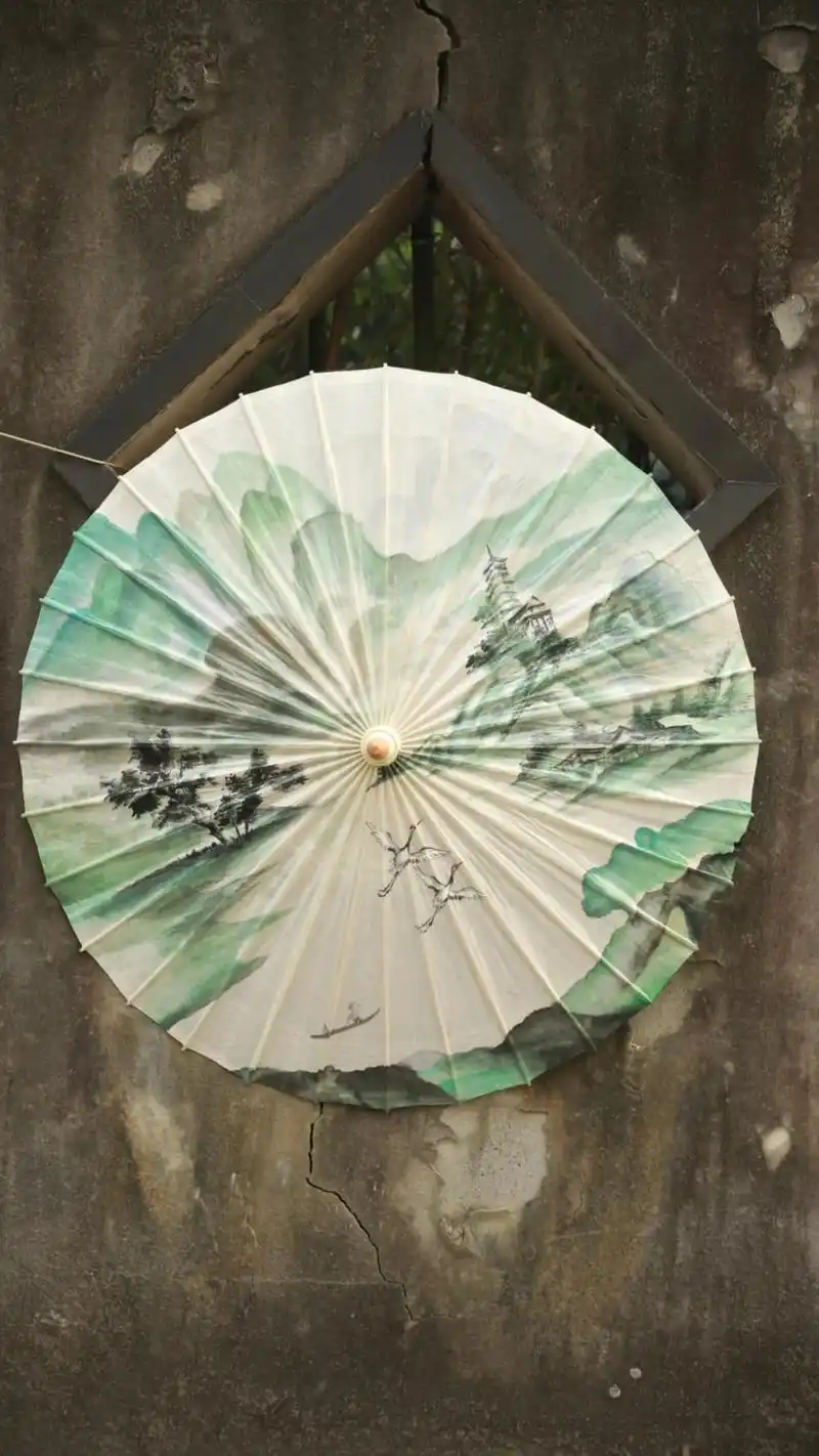 闲云野鹤·手绘·油纸伞.