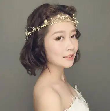 2019年短发新娘发型大全十款短发新娘发型,短发结婚造型图片 六款短发