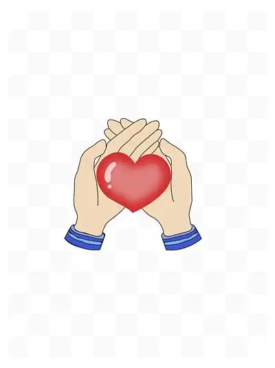 蓝色手捧心图片免抠png透明图层素材