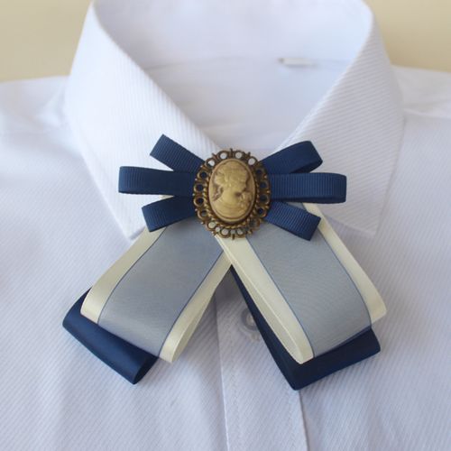 空姐银行酒店女士职业领花紫蓝黑红服务员领结女胸针领巾交通