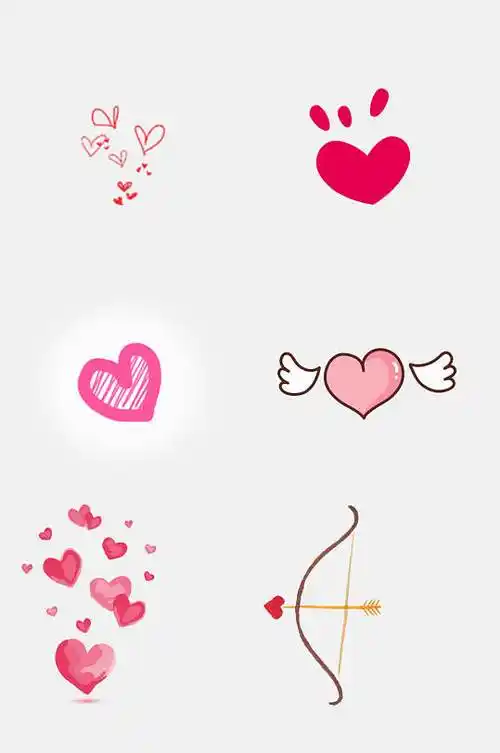 卡通心形爱心免抠素材