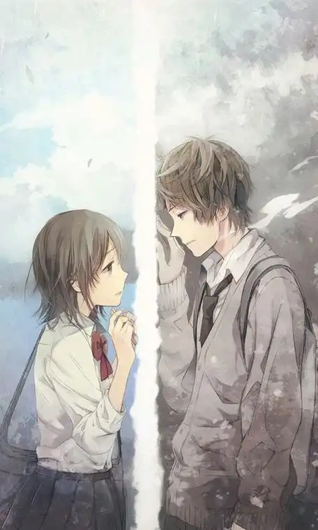 日系 二次元 手绘 卡通 男女 情侣 温暖 iphone壁纸android壁纸聊天