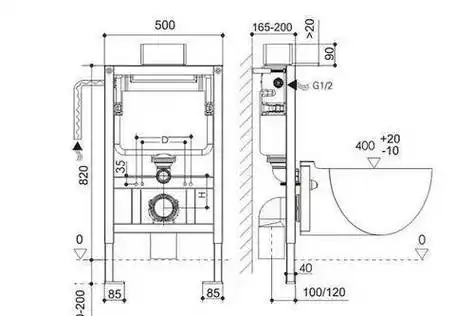 而且我们马桶安装竟然是挂墙式的,那么马桶的背后肯定是要砌一道假墙