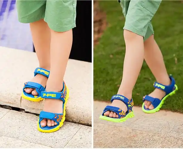 七波辉男童鞋儿童凉鞋夏季儿童休闲鞋男童凉鞋中大童沙滩鞋65318