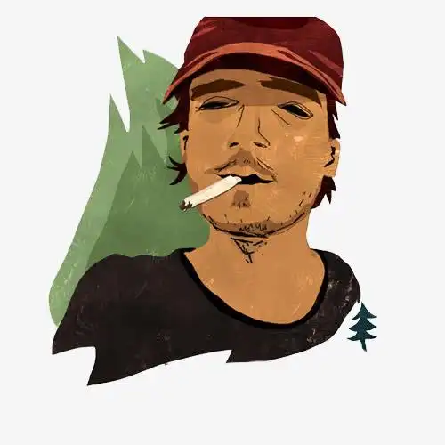 简约褐色吸烟大叔