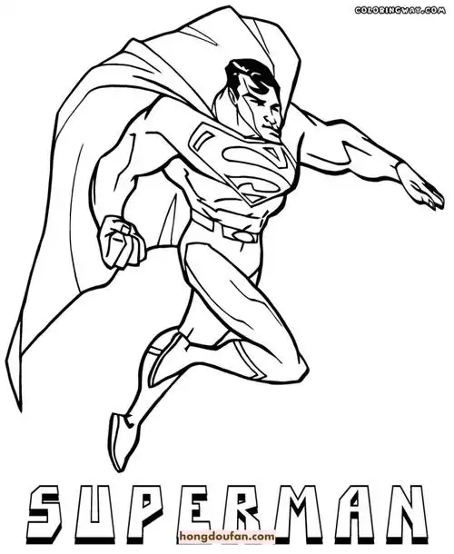 12张超级英雄超人的卡通涂色图片免费下载-红豆饭小学生简笔画大全