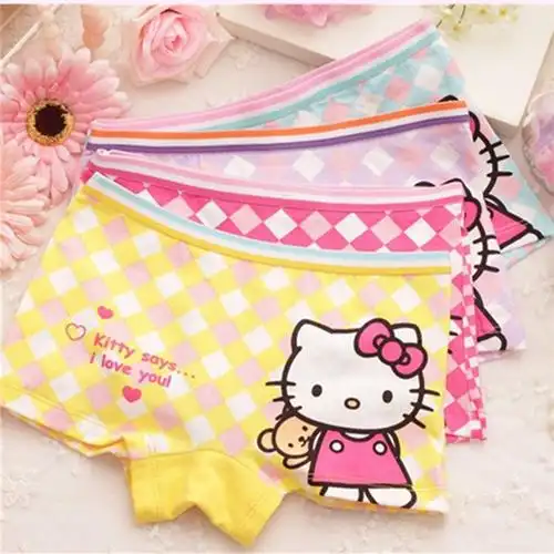 4条2条装儿童内裤女童棉平角三角小孩宝宝短裤女大中童学生裤衩莎丞