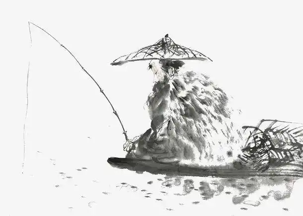 穿蓑衣水墨垂钓图宝宝bao16com设计图片免费下载页面网页平面电商创意