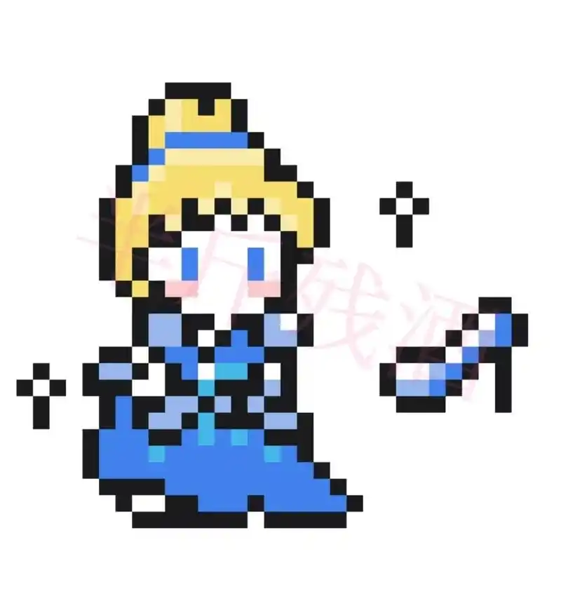 迪士尼公主像素画临摹#像素画 #临摹 #动漫 #迪士尼 # - 抖音