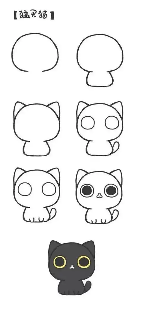 儿童简笔画小猫儿童简笔画猫咪的画法