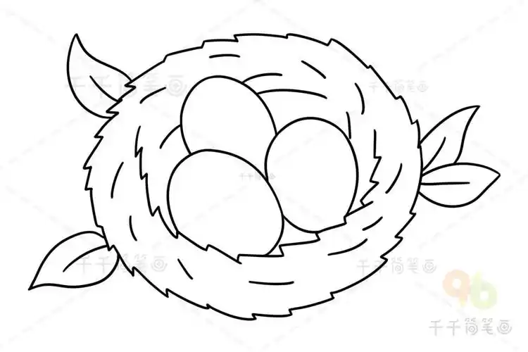 鸟窝简笔画步骤图