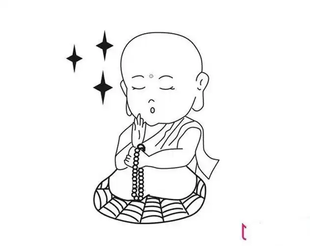 寺庙僧人打坐图简笔画