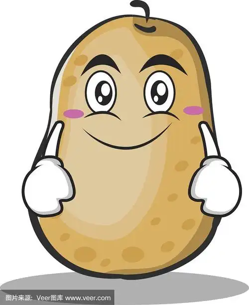 微笑土豆人物卡通风格矢量插图