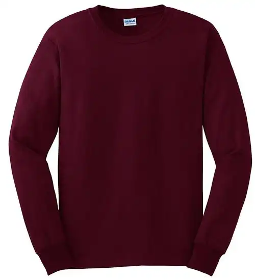 gildan ultra cotton 6 oz. long-sleeve t-shirt (g240)- maroon, l