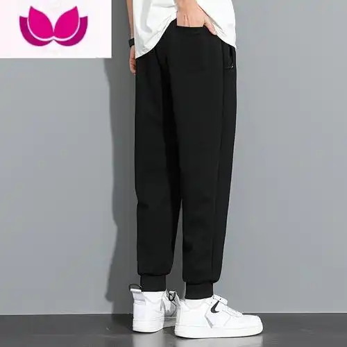 七斓春运动裤男休闲裤男宽松加肥加大码加绒加厚小脚长裤子